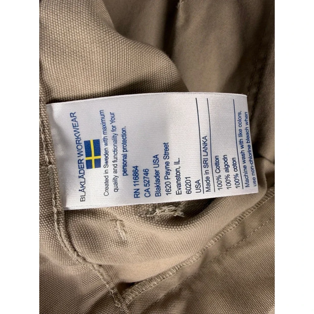 BLAKLADER Workwear Cargo Pants Beige Utility Double Knee Multi-Pockets Men 42X30
